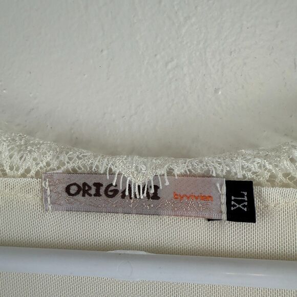 ORIGAMI Long Duster Cardigan Lace Boho Flowy Hippie Floral Western Fairy Size XL - Picture 5 of 13